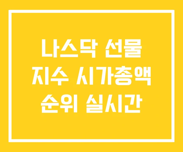 나스닥 선물 지수 시가총액 순위 실시간 나스닥 선물 지수 시가총액 순위 실시간