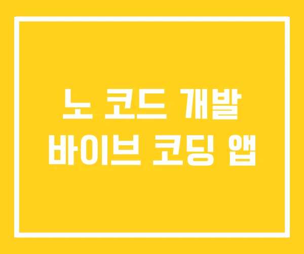 노 코드 개발 바이브 코딩 앱 노 코드 개발 바이브 코딩 앱