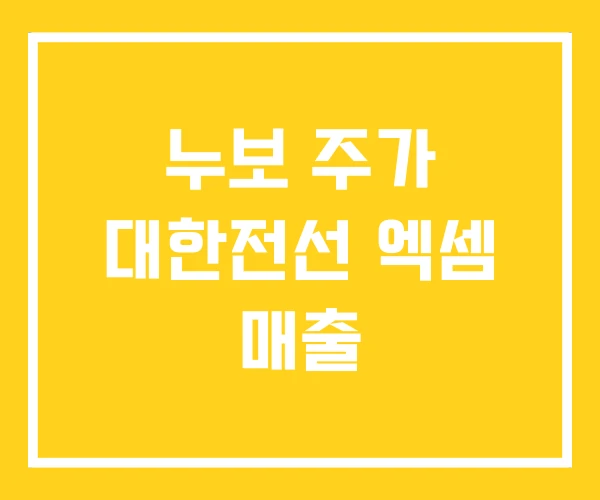누보 주가 대한전선 엑셈 매출