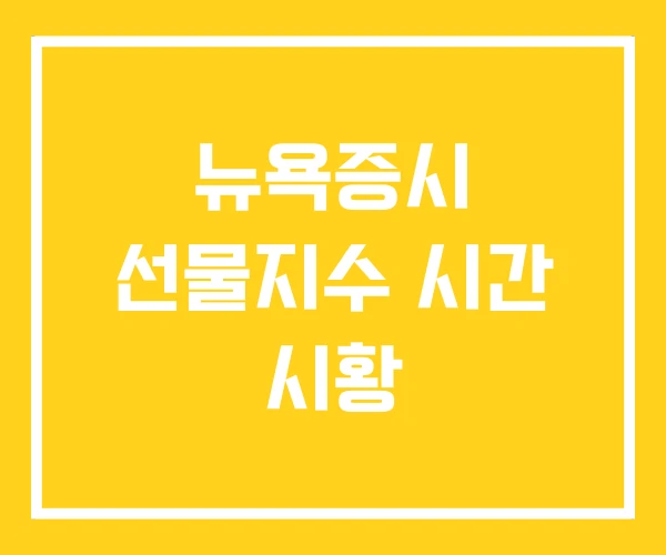 뉴욕증시 선물지수 시간 시황