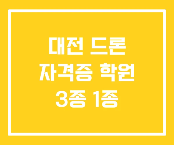 대전 드론 자격증 학원 3종 1종
