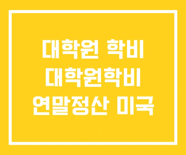 대학원 학비 대학원학비 연말정산 미국