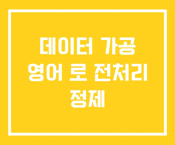 데이터 가공 영어 로 전처리 정제