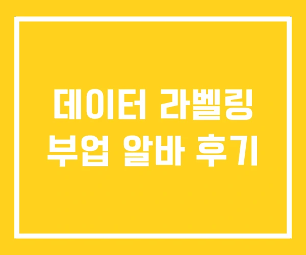 데이터 라벨링 부업 알바 후기