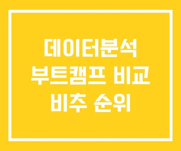데이터분석 부트캠프 비교 비추 순위 데이터분석 부트캠프 비교 비추 순위