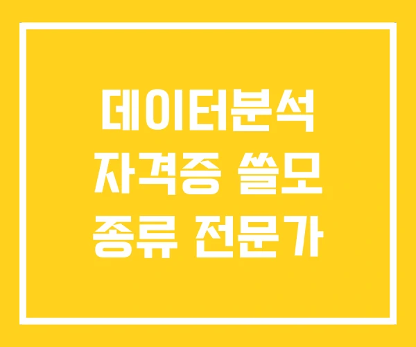 데이터분석 자격증 쓸모 종류 전문가
