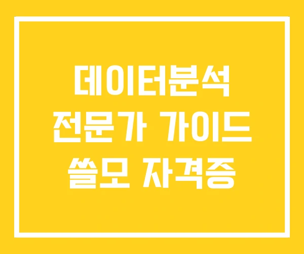 데이터분석 전문가 가이드 쓸모 자격증