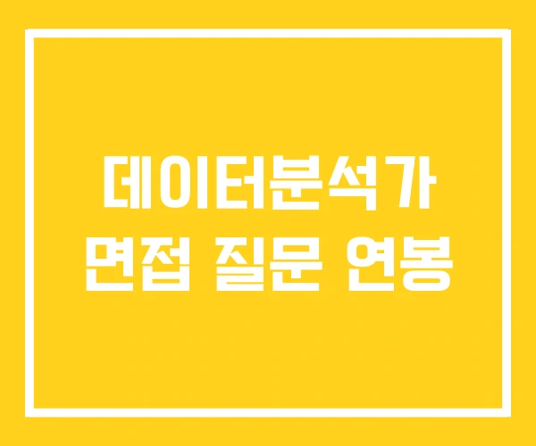 데이터분석가 면접 질문 연봉 데이터분석가 면접 질문 연봉