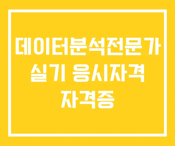 데이터분석전문가 실기 응시자격 자격증