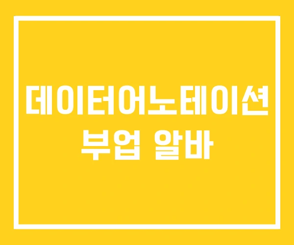 데이터어노테이션 부업 알바