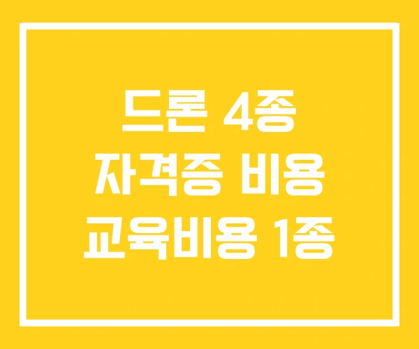 드론 4종 자격증 비용 교육비용 1종 드론 4종 자격증 비용 교육비용 1종