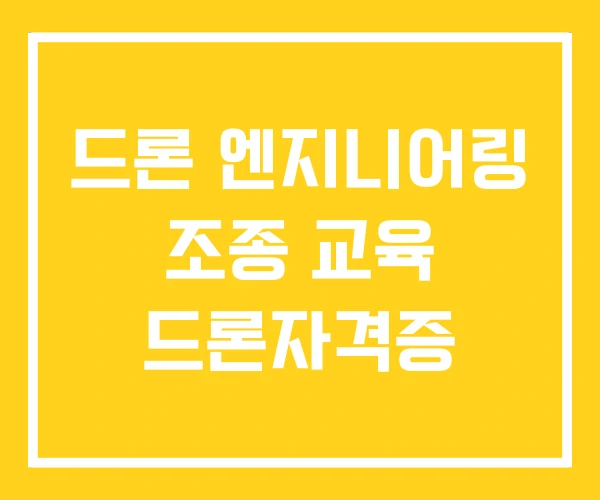 드론 엔지니어링 조종 교육 드론자격증