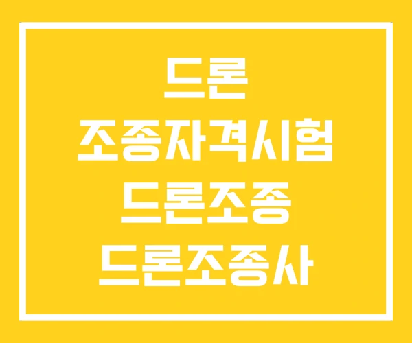 드론 조종자격시험 드론조종 드론조종사
