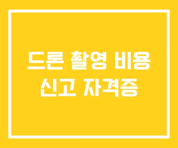 드론 촬영 비용 신고 자격증