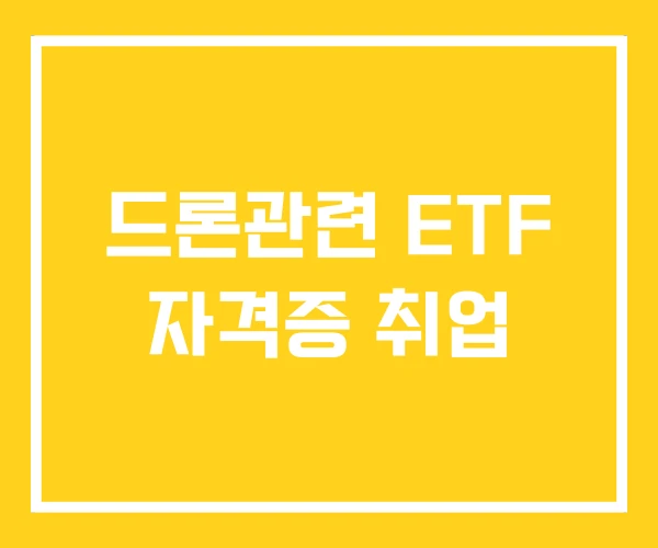 드론관련 ETF 자격증 취업