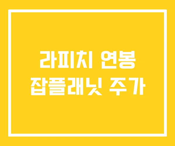 라피치 연봉 잡플래닛 주가