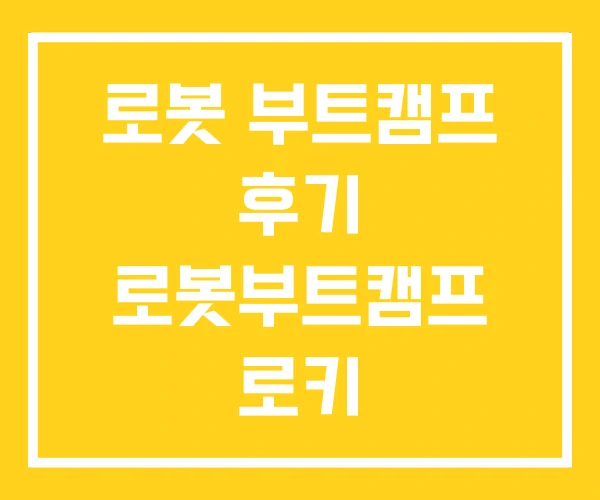로봇 부트캠프 후기 로봇부트캠프 로키