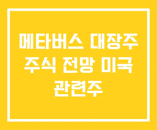 메타버스 대장주 주식 전망 미국 관련주 메타버스 대장주 주식 전망 미국 관련주