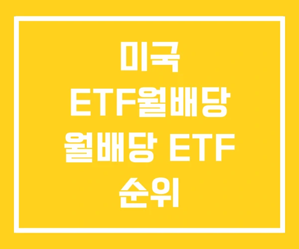 미국 ETF월배당 월배당 ETF 순위 미국 ETF월배당 월배당 ETF 순위