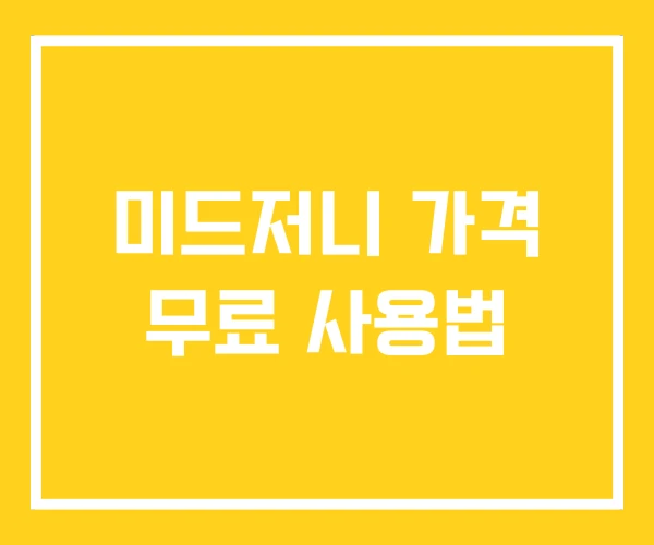미드저니 가격 무료 사용법 미드저니 가격 무료 사용법
