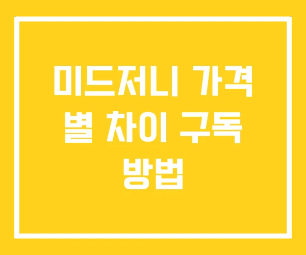 미드저니 가격 별 차이 구독 방법