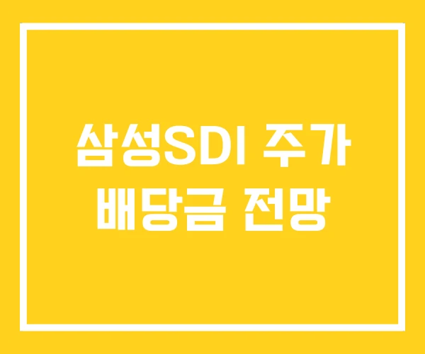 삼성SDI 주가 배당금 전망