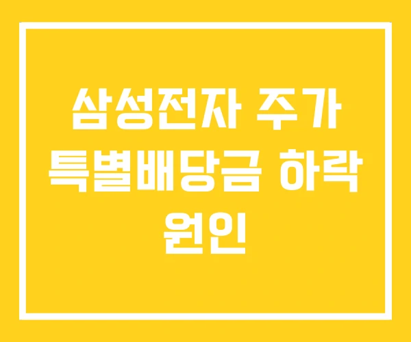 삼성전자 주가 특별배당금 하락 원인