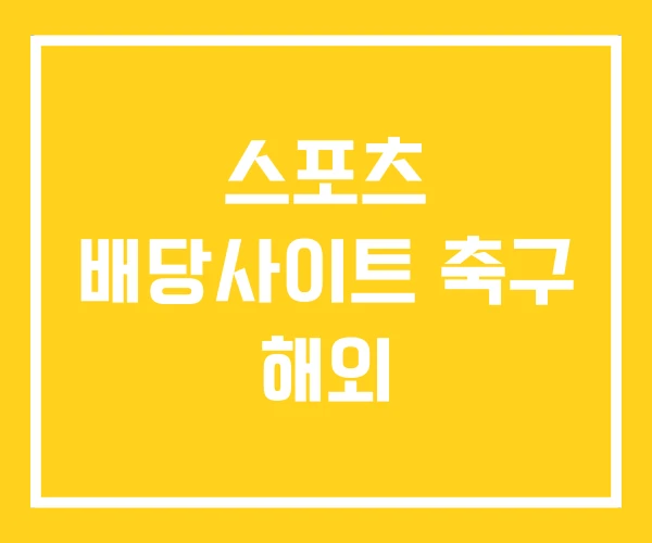 스포츠 배당사이트 축구 해외 스포츠 배당사이트 축구 해외