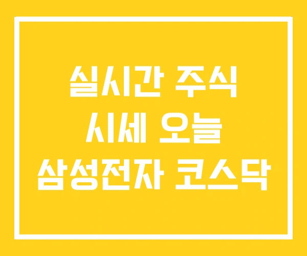 실시간 주식 시세 오늘 삼성전자 코스닥 실시간 주식 시세 오늘 삼성전자 코스닥