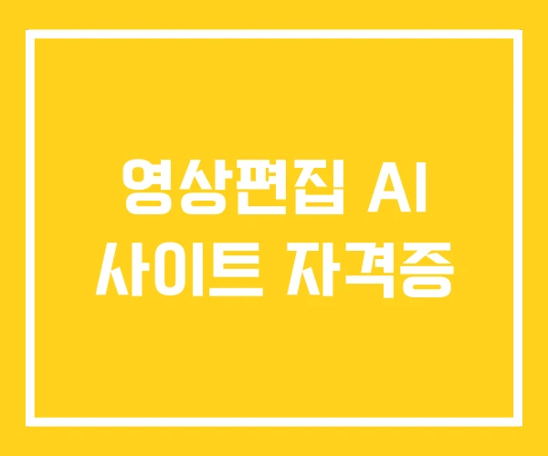 영상편집 AI 사이트 자격증 영상편집 AI 사이트 자격증