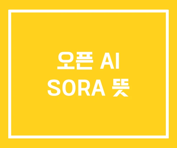 오픈 AI SORA 뜻 오픈 AI SORA 뜻