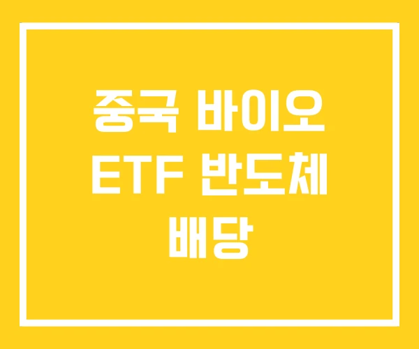 중국 바이오 ETF 반도체 배당 중국 바이오 ETF 반도체 배당