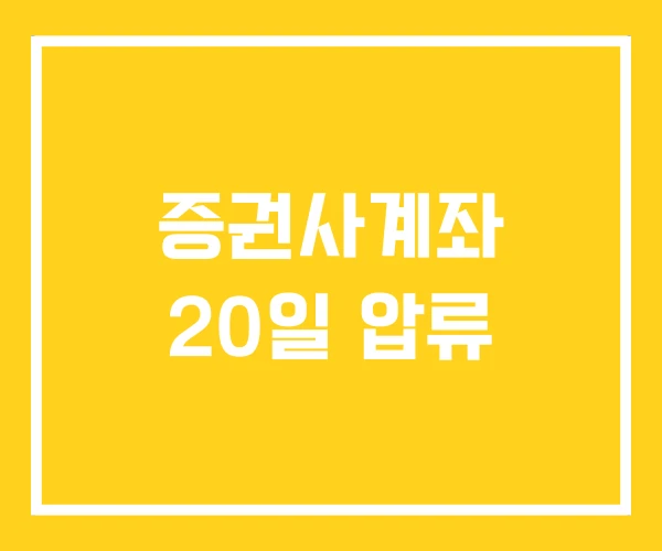 증권사계좌 20일 압류 증권사계좌 20일 압류