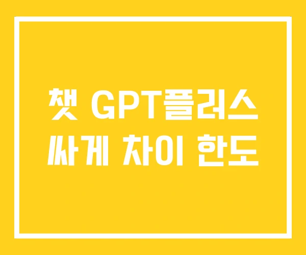 챗 GPT플러스 싸게 차이 한도
