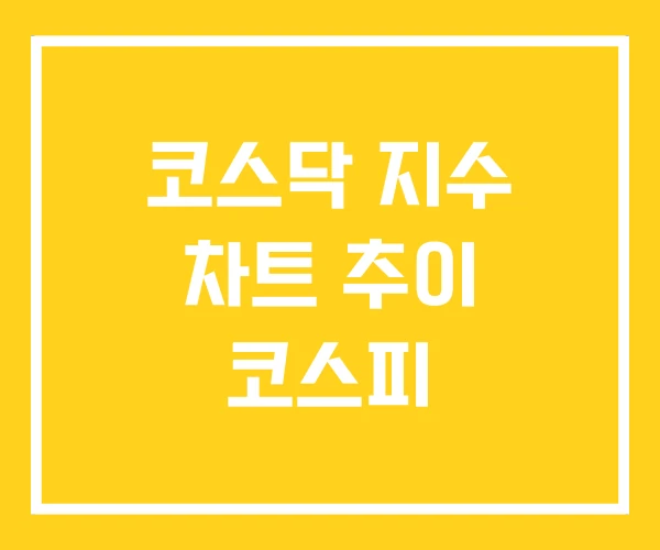 코스닥 지수 차트 추이 코스피 코스닥 지수 차트 추이 코스피