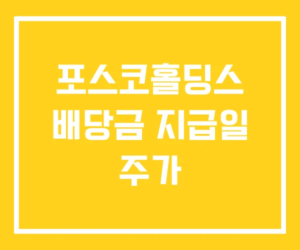 포스코홀딩스 배당금 지급일 주가 포스코홀딩스 배당금 지급일 주가