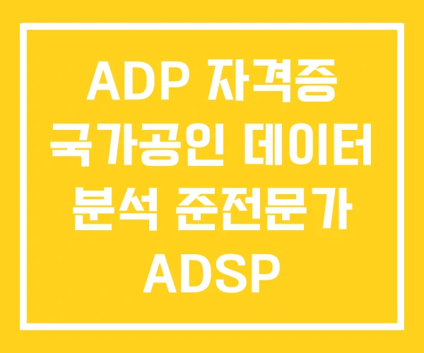 ADP 자격증 국가공인 데이터 분석 준전문가 ADSP