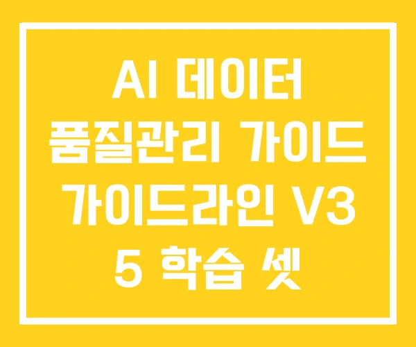 AI 데이터 품질관리 가이드 가이드라인 V3 5 학습 셋