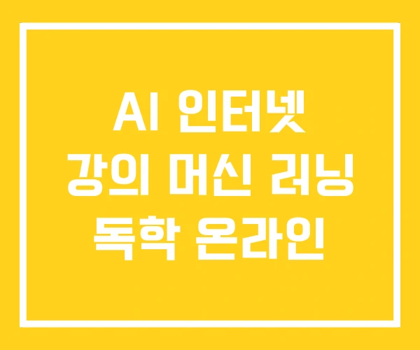 AI 인터넷 강의 머신 러닝 독학 온라인 AI 인터넷 강의 머신 러닝 독학 온라인