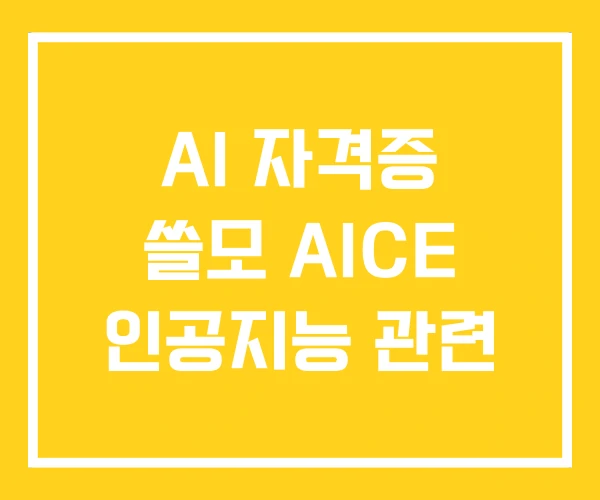 AI 자격증 쓸모 AICE 인공지능 관련