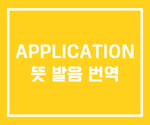 APPLICATION 뜻 발음 번역