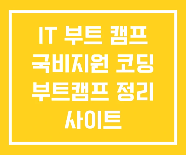 IT 부트 캠프 국비지원 코딩 부트캠프 정리 사이트