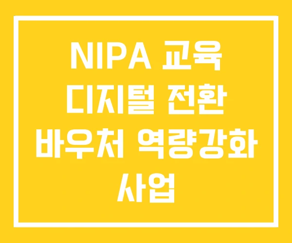 NIPA 교육 디지털 전환 바우처 역량강화 사업 NIPA 교육 디지털 전환 바우처 역량강화 사업