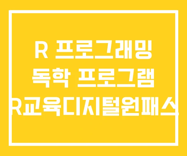 R 프로그래밍 독학 프로그램 R교육디지털원패스