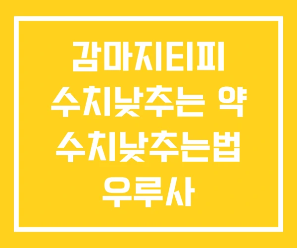 감마지티피 수치낮추는 약 수치낮추는법 우루사