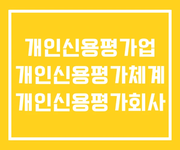 개인신용평가업 개인신용평가체계 개인신용평가회사 개인신용평가업 개인신용평가체계 개인신용평가회사