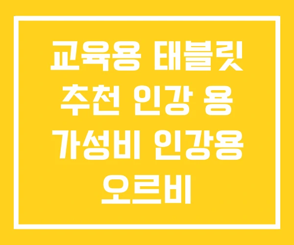 교육용 태블릿 추천 인강 용 가성비 인강용 오르비