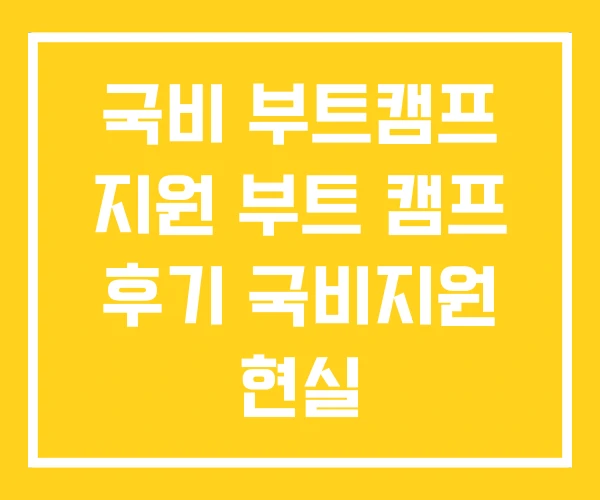 국비 부트캠프 지원 부트 캠프 후기 국비지원 현실
