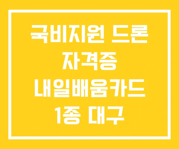 국비지원 드론 자격증 내일배움카드 1종 대구 국비지원